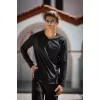 ΑΝΔΡΙΚΗ ΜΠΛΟΥΖΑ T-SHIRT ΜΑΚΡΥΜΑΝΙΚΗ MOHICANS T-SFT012 ΜΑΥΡΟ