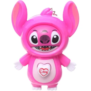 Μπρελόκ Stitch Με Αλλαγή Προσώπων 9,5cm Ροζ MANZ-02-2