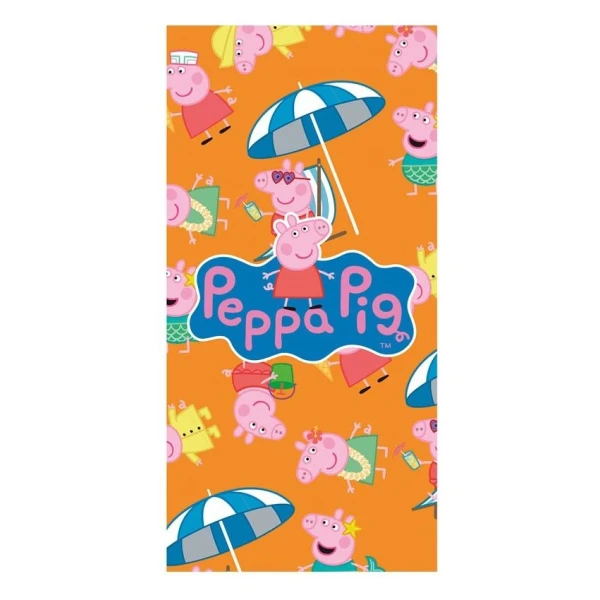 Παιδική Πετσέτα Θαλάσσης Peppa Pig Παραλία 140Χ70cm Nickelodeon 1034-1 Πορτοκαλί 