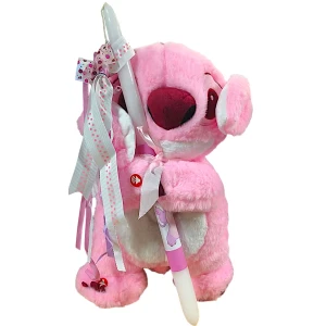 Πασχαλινή Λαμπάδα Λούτρινο Lilo & Stitch 3 σε 1 που αναπνέει μουσική και κουνάει τα αυτιά 40cm L26-101 Ροζ