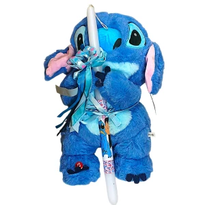 Πασχαλινή Λαμπάδα Λούτρινο Lilo & Stitch 3 σε 1 που αναπνέει μουσική και κουνάει τα αυτιά 40cm L26-202 Μπλε