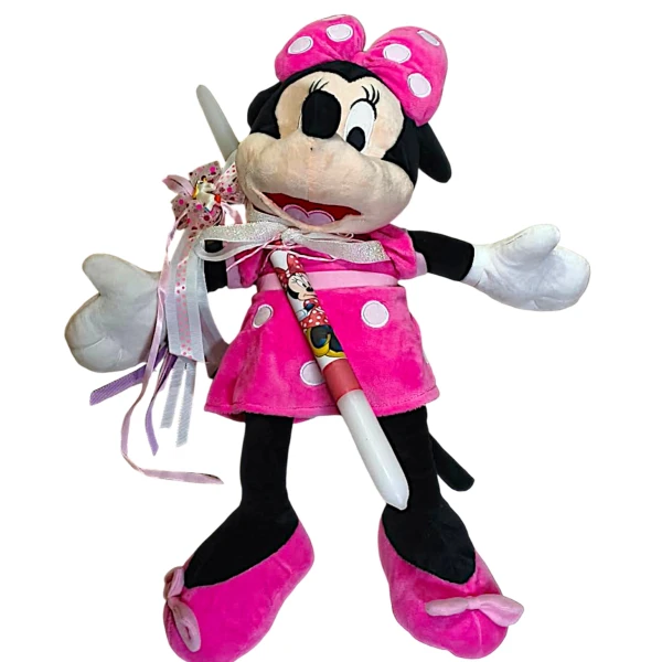 Πασχαλινή λαμπάδα Mohicans Λούτρινο Disney Minnie Mouse 55 εκ. για 3+ Ετών L26-151 Ροζ