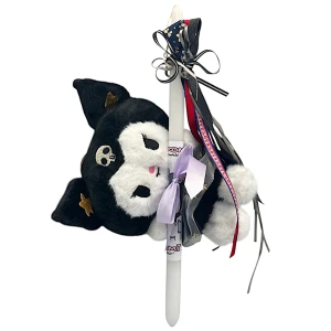 Πασχαλινή λαμπάδα Mohicans Λούτρινο Sanrio Kuromi Hello Kitty 28cm L142 Μαύρο 