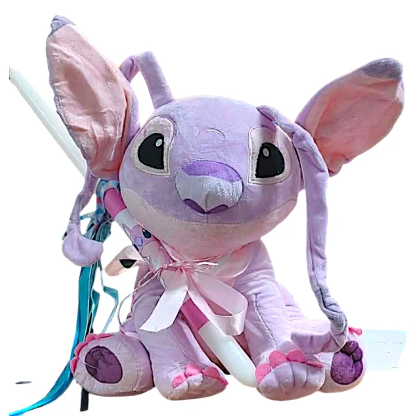 Πασχαλινή λαμπάδα Mohicans με Λούτρινο Disney 40cm Lilo & Stitch Leroy L126 Ροζ