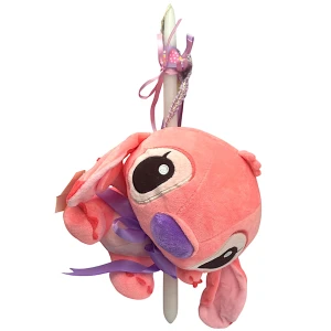 Πασχαλινή λαμπάδα Mohicans με Λούτρινο Disney Stitch 28cm L147 Ροζ