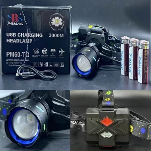 Φακός Κεφαλής LED Επαναφορτιζόμενος με 3 x 18650 Μπαταρίες 8800Mah BL-8118-3-2