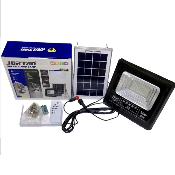 Ηλιακός Προβολέας LED 100W IP66 με πάνελ, Τηλεχειρισμό και Χρονοδιακόπτη JT-910091-YY50W