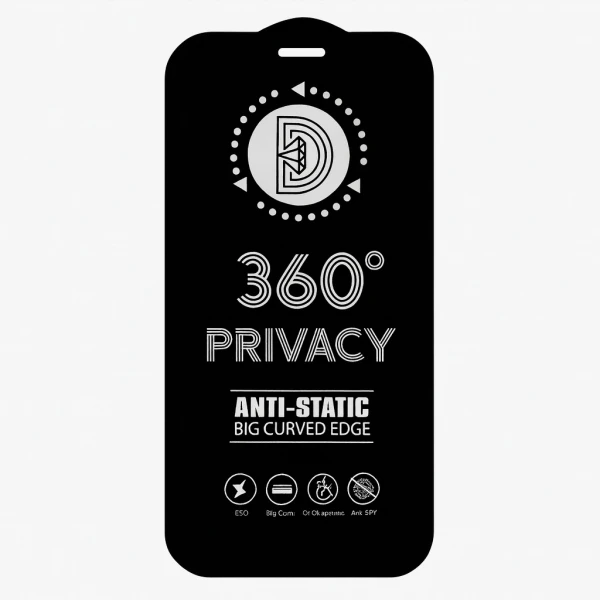 Προστατευτικό Οθόνης 360° Privacy Full Cover Anti-Static  Iphone 17 Pro Max – Big Curved Edge 360FULLP