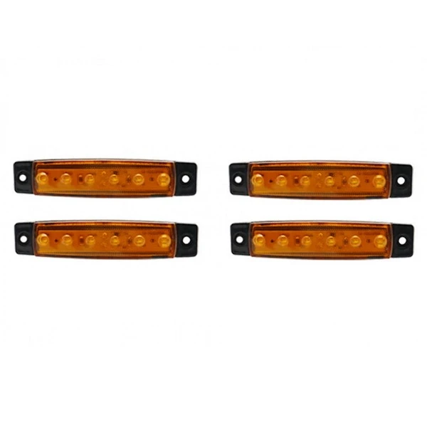Φώτα Όγκου Φορτηγού 6LED 12-24V 4τμχ με σετ βιδών JN-2853-90 Πορτοκαλί