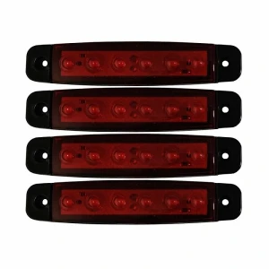 Φώτα Όγκου Φορτηγού 6LED 12-24V 4τμχ με σετ βιδών JN-2853-91 Κόκκινο