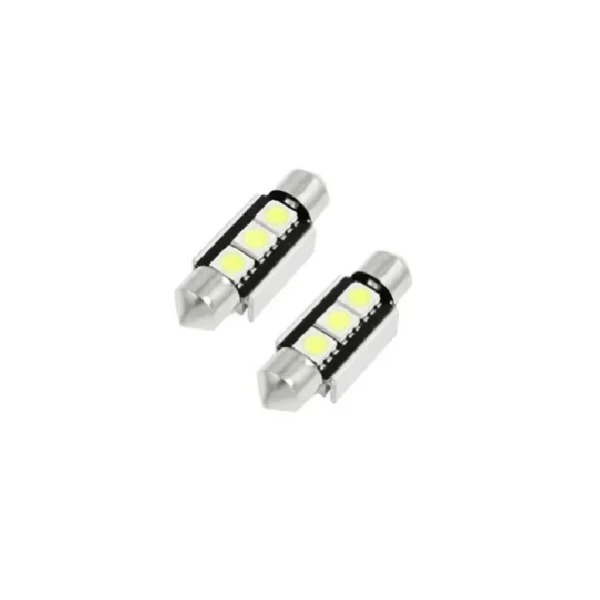 Σετ LED πλαφονιέρας C5W Canbus 36mm 12V 3 SMD ψυχρό λευκό 6000K 2τμχ XXM0031-36MM