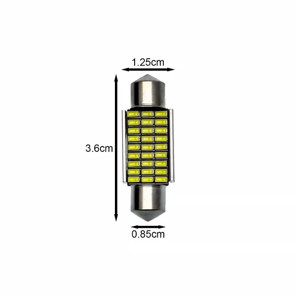 Λάμπες Σωληνωτές 36mm με 27 SMD LED 6500k 3014 Canbus 2τμχ 12v W05267-2