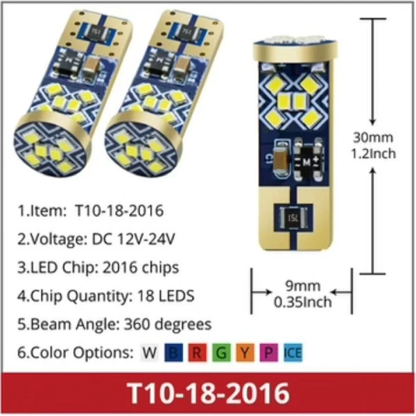 Λάμπες Σωληνωτές T10 18SMD-2016 3.6W 12-24V W17737