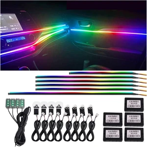 Ατμοσφαρικά φώτα εσωτερικού αυτοκινήτου RGB LED 18 σε 1 HW-0412