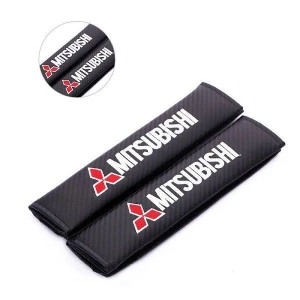 Μαξιλαράκια Ζώνης Αυτοκινήτου Carbon 23x6cm 2τμχ MITSUBISHI HW-0414