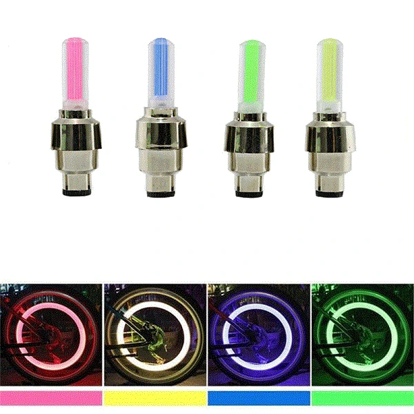 Καπάκι βαλβίδας ποδηλάτου LED, 6cm 2τμχ SF033 Μπλε/Πράσινο/Μωβ/Κίτρινο