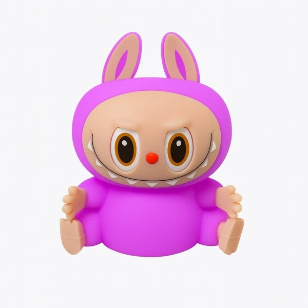 Παιδικό Φωτιστικό Νυκτός Labubu LED 
Πολύχρωμο με Αισθητήρα Αφής & Χρονοδιακόπτη – Μωβ