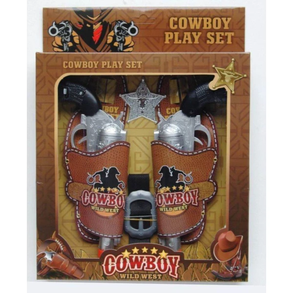 ΣΕΤ COWBOY. 2 ΠΛΑΣΤΙΚΑ ΠΙΣΤΟΛΙΑ ΜΠΑΤΑΡΙΑΣ, ΣΕ ΘΗΚΕΣ ΜΕ ΖΩΝΗ. ΗΥ-705-Α