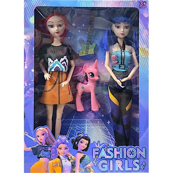 Σετ 2 Κούκλες Φιγούρα KPOP Demon Hunters Mira Ζoey 35 cm με unicorn και κιθάρα  51520-2