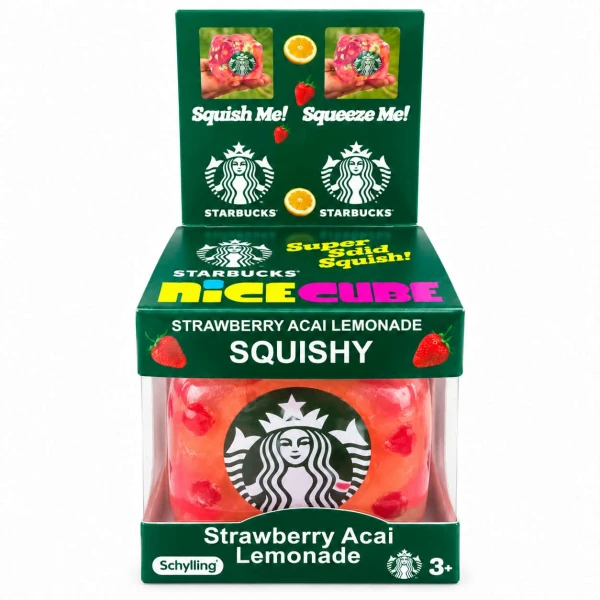 Squishy NEE DOH Nice Cube STARBUCKS Strawberry Lemonade 24079HY-31