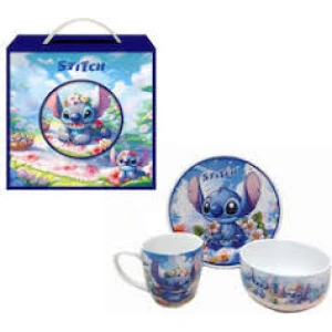 Stitch Σετ Φαγητού από Πορσελάνη 3τμχ 86630-1 Μπλε