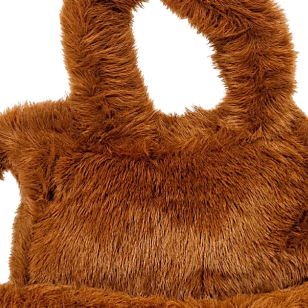 Τσάντα Ώμου Γούνινη Καφέ D1633 Καφέ (Light Brown)