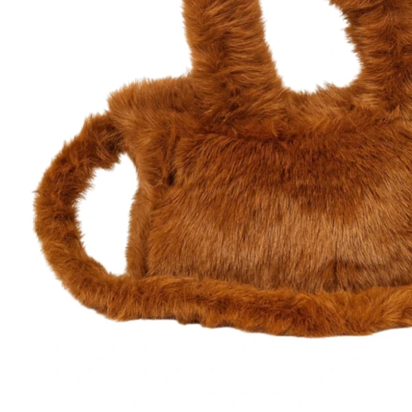 Τσάντα Ώμου Γούνινη Καφέ D1633 Καφέ (Light Brown)