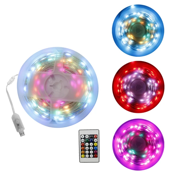 Αδιάβροχη Led Ταινία USB 5V 10m με Τηλεχειριστήριο και Bluetooth RGB IP67 RZ-0030