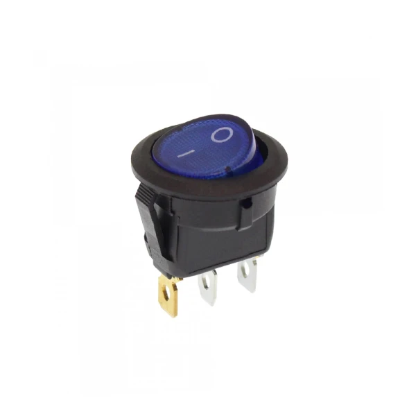 Διακόπτης On - Off 3 Pins με Μπλε Φωτισμό 6A 220V XM07