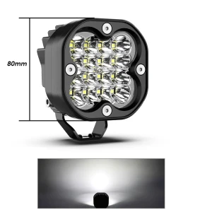 LED Αδιάβροχος Προβολέας Αλουμινίου με 2 Λειτουργίες 12V-24V 8cm 48W 16 SMD IP68 3840LM 6000K OYQP-0062
