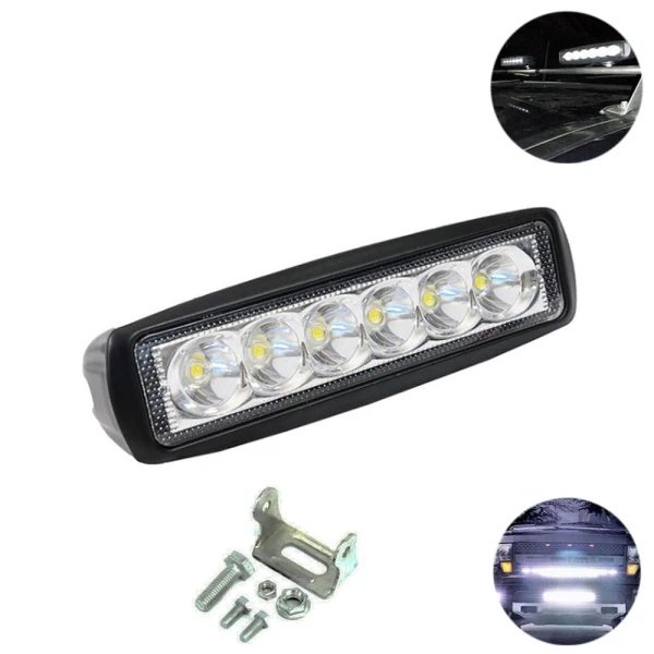 LED Αδιάβροχο Προβολάκι - Μπάρα Αλουμινίου 12V-24V 15cm 18W 6 SMD IP68 1440LM 6000K OYQP-0067