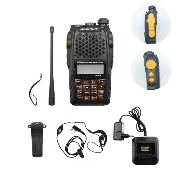 Ασύρματος Φορητός Πομποδέκτης VHF - UHF 7W 1 τμχ BAOFENG BF-UV6R Μαύρο