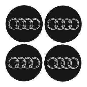 Αυτοκόλλητα Σήματα Audi 5cm για Ζάντες Αυτοκινήτου Σετ 4 τμχ
