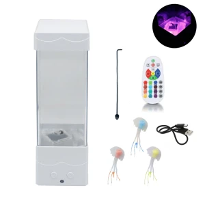 LED Επιτραπέζιο Επαναφορτιζόμενο Φωτιστικό USB με Μέδουσες και Τηλεκοντρόλ για Εναλλαγή RGB Φωτισμού BH1003 Λευκό
