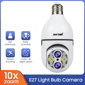 IP Κάμερα Παρακολούθησης Wi-Fi 1080P E27 Εσωτερικού και Εξωτερικού Χώρου με Νυχτερινή Λήψη 355° - Αμφίδρομη Επικοινωνία και Micro SD Θύρα JT-8177-2HP