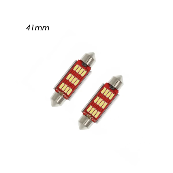 Σετ LED Πλαφονιέρας C5W 41mm 12V 12 SMD Ψυχρό Λευκό 6000K 2τμχ