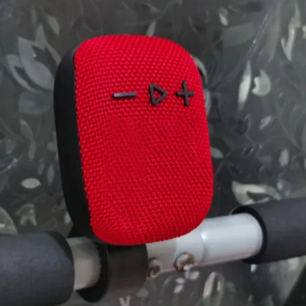 Mini Φορητό Ασύρματο Ηχείο Bluetooth - USB - TF - FM 5W με Κλιπ και Αντάπτορα για Τοποθέτηση σε Τιμόνι Ποδηλάτου WIND3 Μαύρο-Κόκκινο