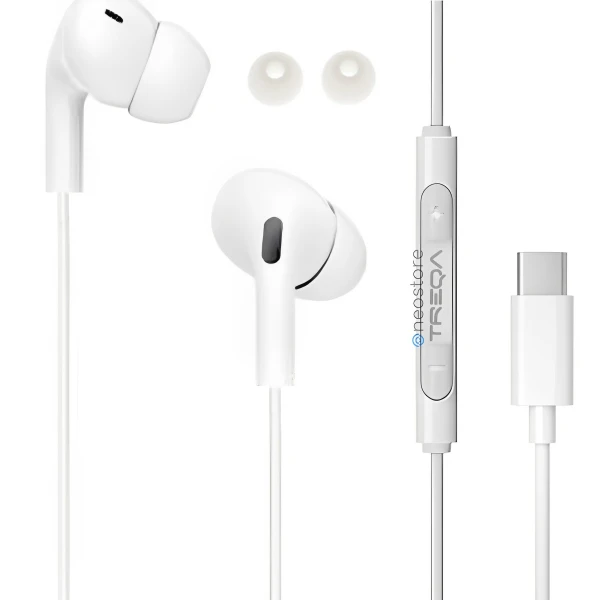 Ακουστικά Κινητού Handsfree In-ear με Βύσμα Type-C Treqa EP-757 Λευκό
