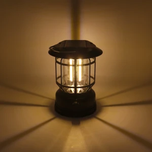 LED Φωτιστικό Φανάρι Μπαταρίας με Γάντζο για Camping COB Θερμό Λευκό GB-23 Μαύρο