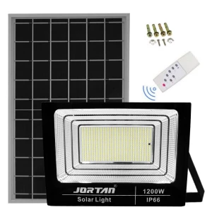 Led Αδιάβροχος Ηλιακός Προβολέας 1200W 76800LM με Πάνελ και Τηλεχειριστήριο Jortan JT-BJ1200W