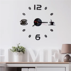 Ρολόι Τοίχου Αυτοκόλλητο 3D DIY 50-120cm Coffee Χάλκινο