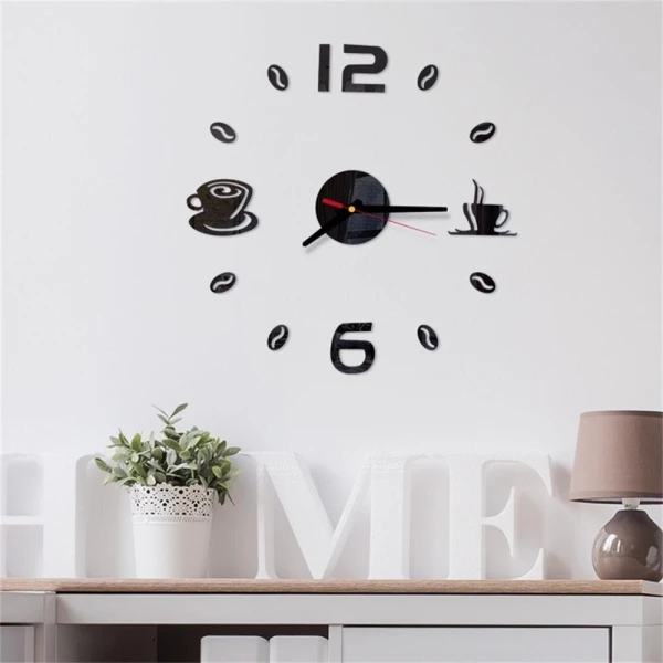 Ρολόι Τοίχου Αυτοκόλλητο 3D DIY 50-120cm Coffee Χάλκινο