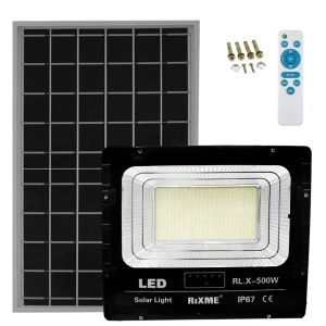 Led Αδιάβροχος Ηλιακός Προβολέας 500W 46000LM με Πάνελ και Τηλεχειριστήριο Rixme RL.X-500W