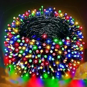 Αδιάβροχα Χριστουγεννιάτικα 1000 LED λαμπάκια με σύρμα IP44 30μ με τηλεχειριστήριο, 8 προγράμματα  σε καρούλι BX-047 Πολύχρωμα
