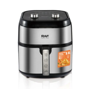 Φριτέζα αέρα RAF 1800W, 8L, με διπλό χειριστήριο και τεχνολογία κυκλοφορίας ζεστού αέρα 360° R.5012