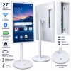 Mohicans Smart Οθόνη Αφής 27" Full HD Android 12 4GB/64GB WiFi με Βάση 360° Λευκή