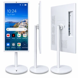 Mohicans Smart Οθόνη Αφής 27" Full HD Android 12 4GB/64GB WiFi με Βάση 360° Λευκή