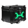 MotoCentric Aluminium Μοτοσυκλέτας Αλουμινίου Top Case 45lt MC-45-001-BK-GN Black