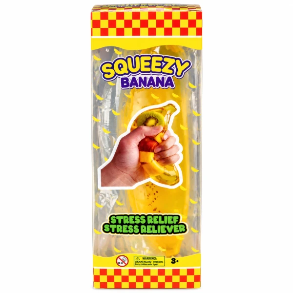 Squishy Μπανάνα Squeezy Banana με Πολύχρωμα Φρουτάκια Παιχνίδι Antistress 52461-1